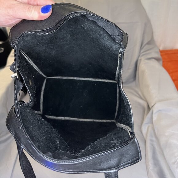 Vintage Leather Zipper Slouchy Tote, Small, Black, - Picture 8 of 12